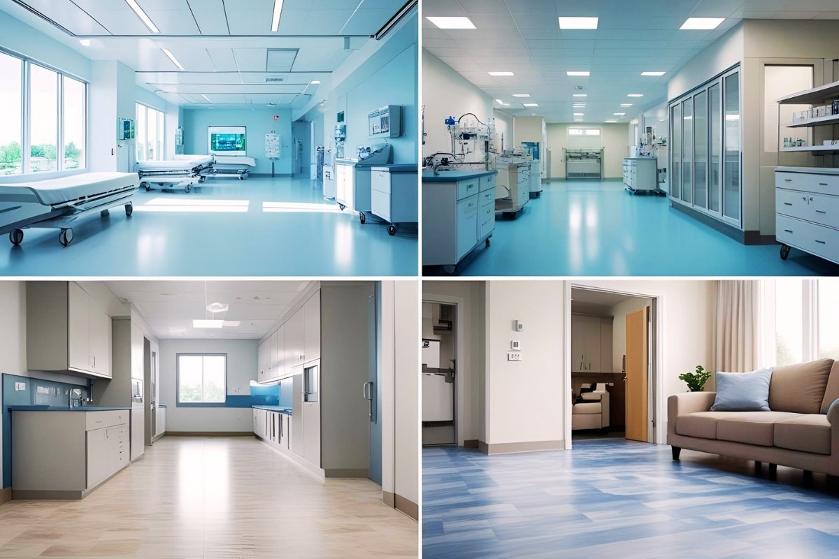 completed epoxy and vinyl flooring project in Ahmedabad