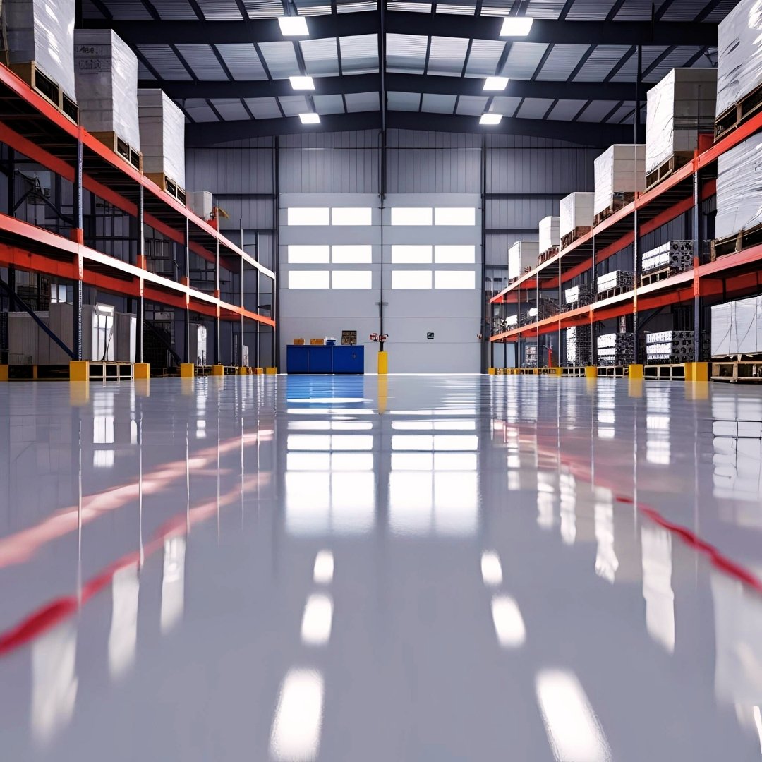 Epoxy flooring in Ahmedabad industrial warehouse