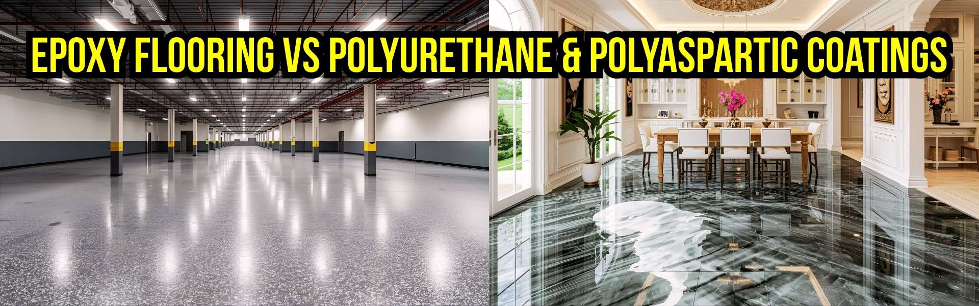 Compare epoxy flooring vs polyurethane and polyaspartic coatings for Ahmedabad homes and industries. Costs ₹150-₹300/sq ft, pros/cons, and local options.