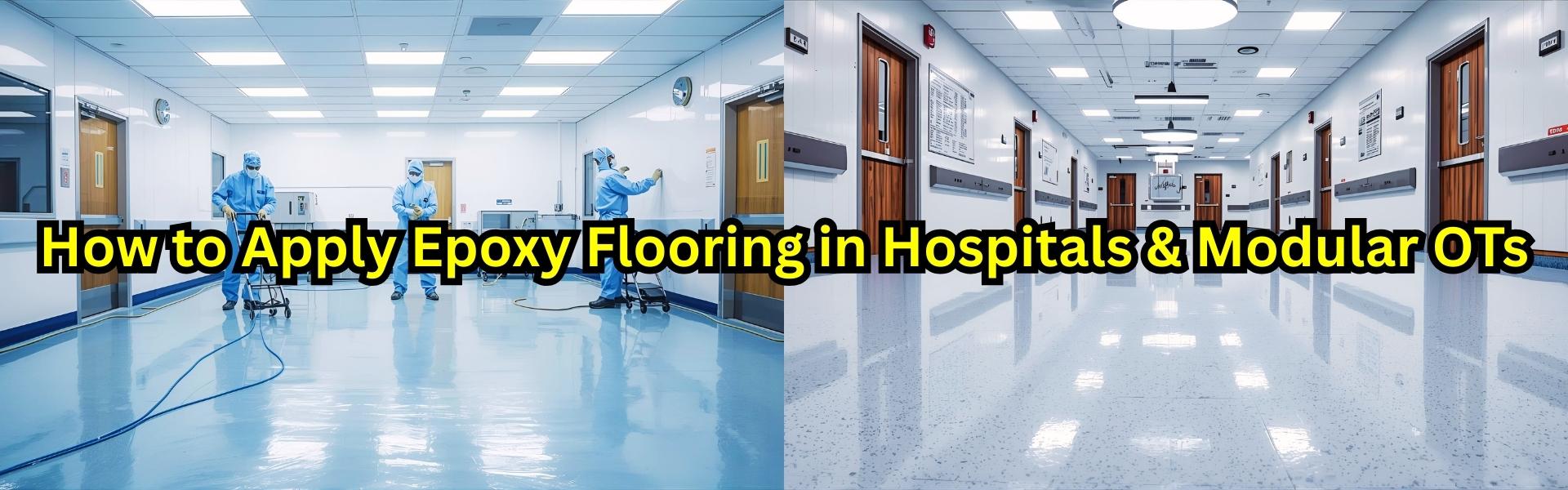 Professional epoxy flooring application in hospital modular OT in Ahmedabad