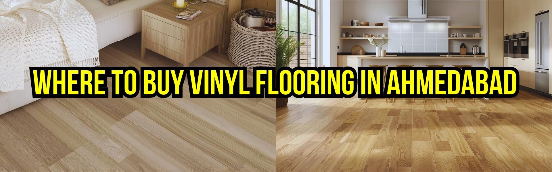 Showroom display of vinyl flooring options at top suppliers in Ahmedabad